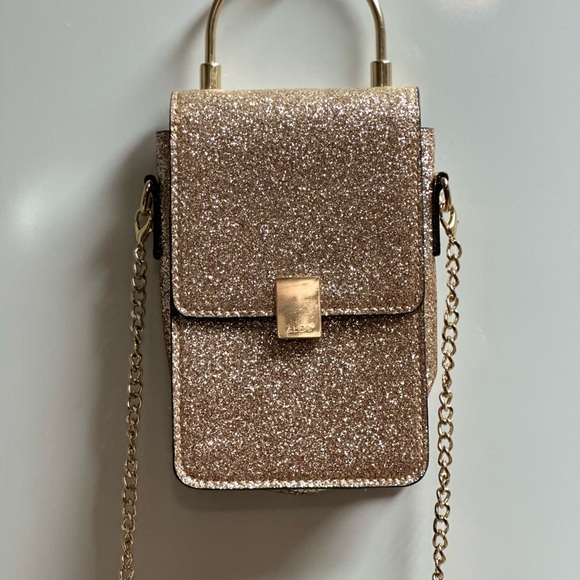 ALDO rose gold sparkly crossbody bag - Picture 2 of 6